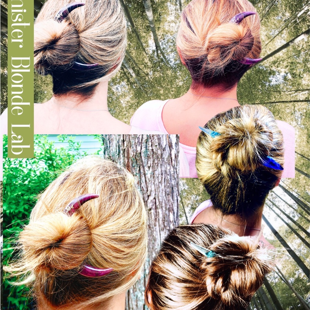 Hand Crafted Crescent Moon Hairpin